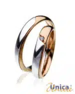 Unica Fedi Nuziali Oro Bianco Rosa Nic0025 Matrimoniali