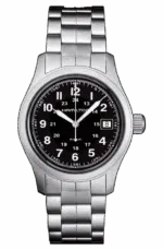 Hamilton Quartz Steel Quadrante Nero H68411133 Khaki Orologio Field
