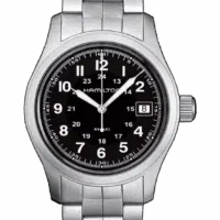 Hamilton Quartz Steel Quadrante Nero H68411133 Khaki Orologio Field
