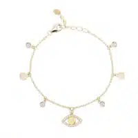 Mabina Bracciale Catena Zirconi Dorato 533343