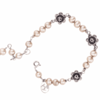 Yvone Christa Roses On Knotted Pearls Bracelet B4193 Bracciali
