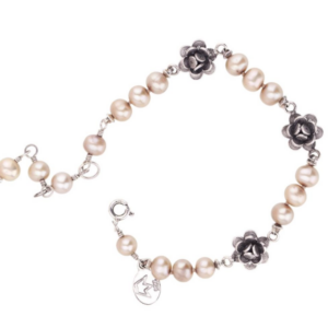 Yvone Christa Roses On Knotted Pearls Bracelet B4193 Bracciali Bracciali