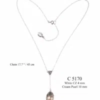 Yvone Christa Y Shaped Thin Necklace With Big Pearl C5170 Collane
