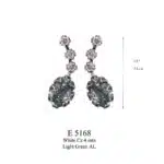 Yvone Christa Tiny Tulips And Large Aqua Lemuria Oval E5168 Orecchini