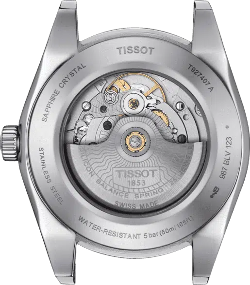 Tissot Gentleman Powermatic 80 Silicium Solid 18K Gold bezel T9274074604100 - immagine 4