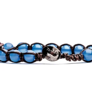 BHS900-18 BRACCIALE AGATA BLU 8MM - Gioielleria Nicolis
