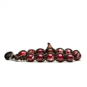 BHS900-213 BRACC. AGATA ROSSO SCURO 8MM - Gioielleria Nicolis