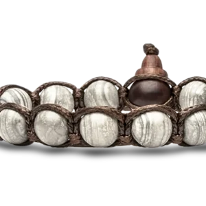 BHS900-226 BRACCIALE DIASPRO GRIGIO STRIATO 8MM - Gioielleria Nicolis