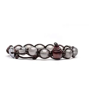 BHS900-24 BRACCIALE AGATA GHIACCIO 8MM - Gioielleria Nicolis
