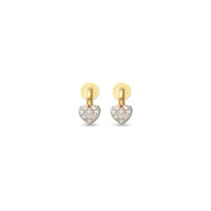 6488 ORECCHINI IN ARGENTO DORATO CUORE PAVÈ - Gioielleria Nicolis